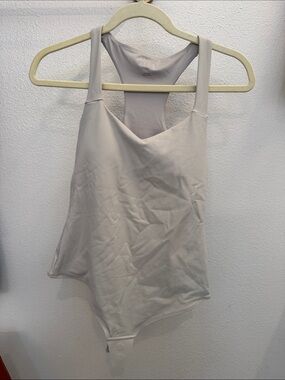 BYLT Basics Light Gray Racerback Bodysuit built in bra